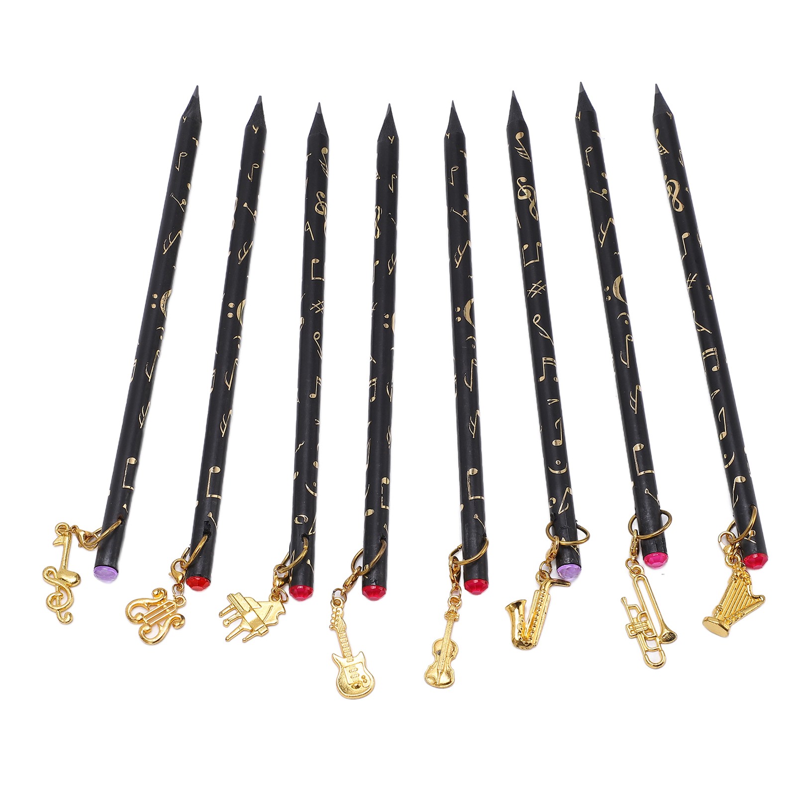 8Pcs Music Pencil Musical Note Stationery Set Kit With Pendant For Painting