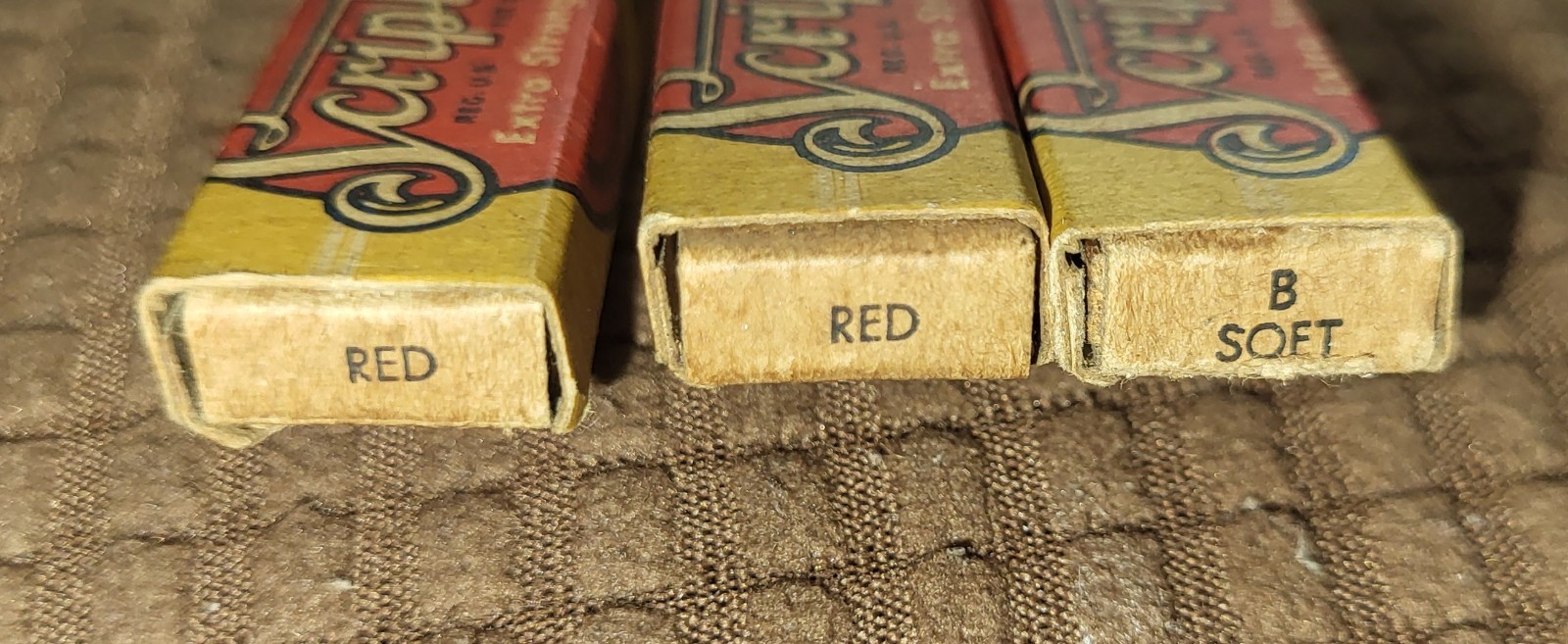 VINTAGE SCRIPTO Extra Strong Drawing Writing Long Lead Black no.130, 133 Red