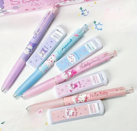 4pcs San Rio Cute Cartoon Mechanical Pencils Sketch Writing Stationery 0.5 mm