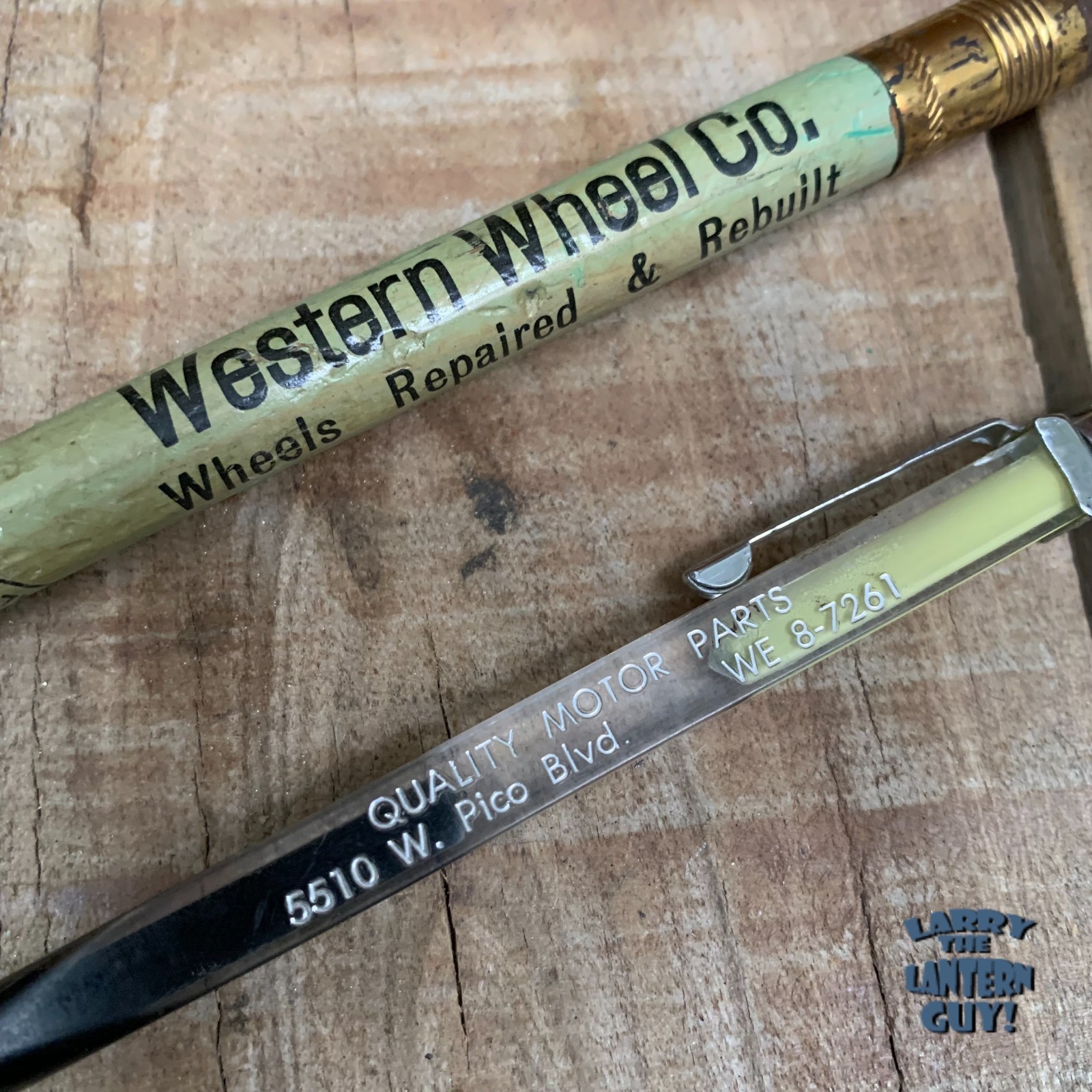 1950s LA Western Wheel ~ Automotive Quality Motor Parts Square Lucite – Pencils