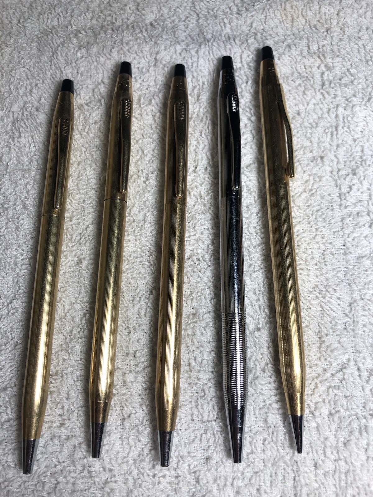 Vintage – Lot Of 5- Cross Pens & Mechanical Pencils – See Description 10kt 12kt