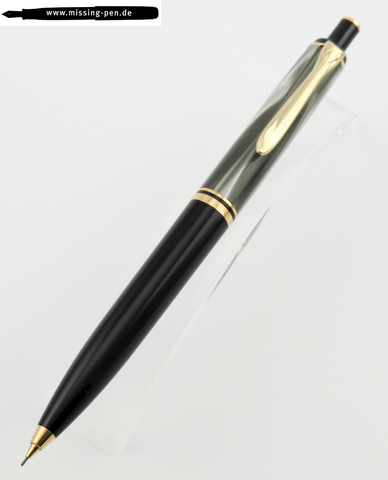 Pelikan Old Style Pencil (0.5 mm) D200 in Grey Marble & Black (gold cap)