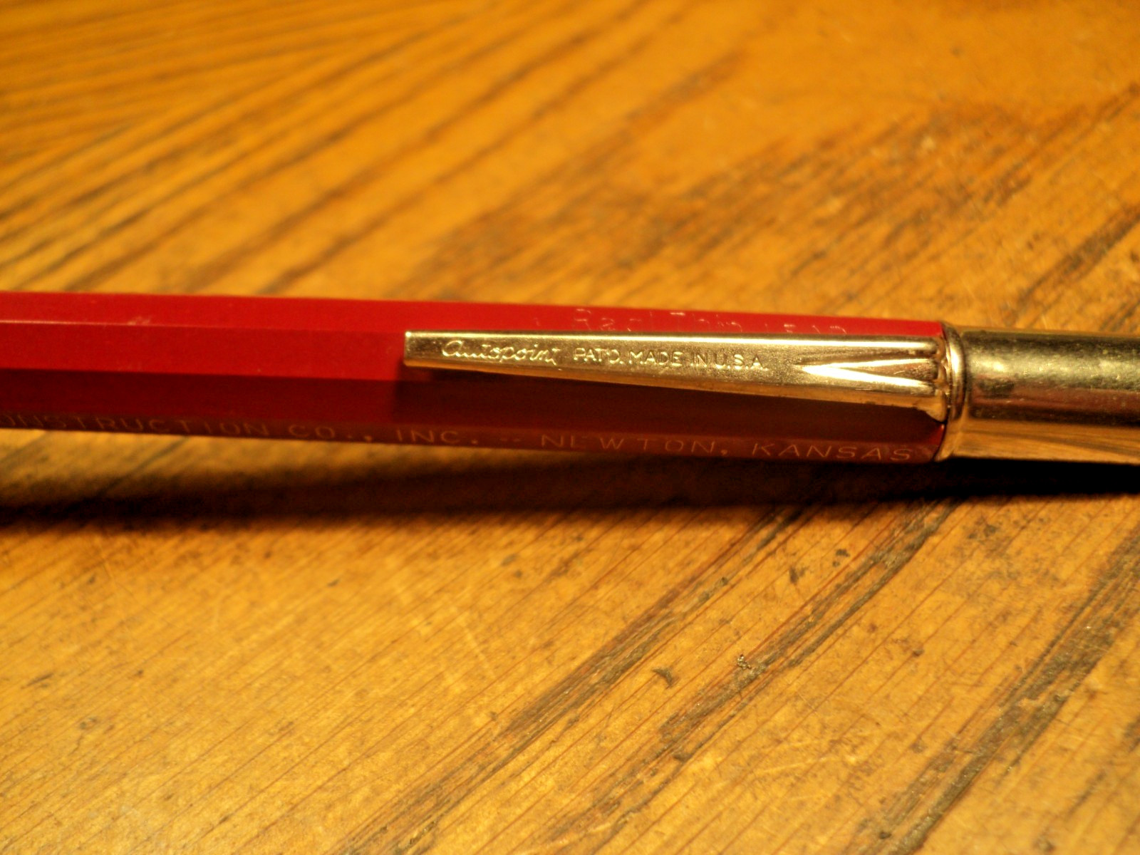 Vintage Autopoint Mechanical Pencil Rhoades Construction Co. 5-3/4″ Long USA B