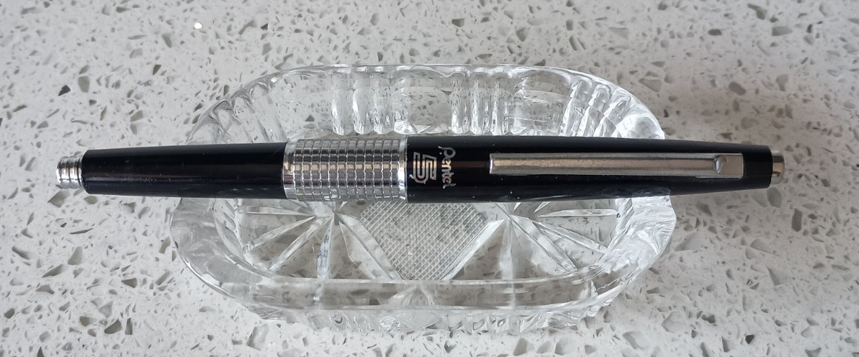 Vintage Pentel 5 Sharp Kerry Capped Mechanical Pencil 0.5mm Black Silver Japan