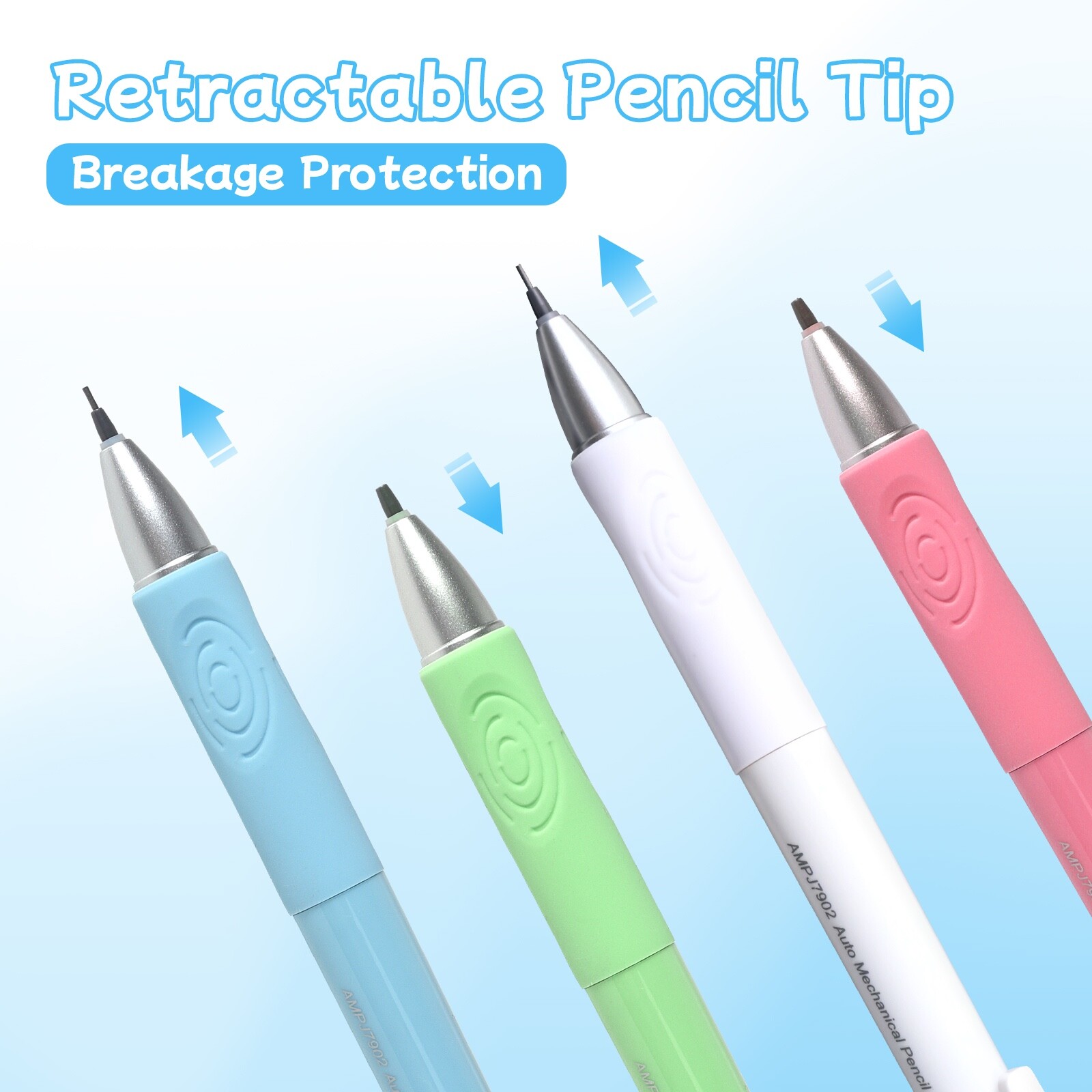Mechanical Pencil 0.7MM, Comfortable Grip, 4-Count