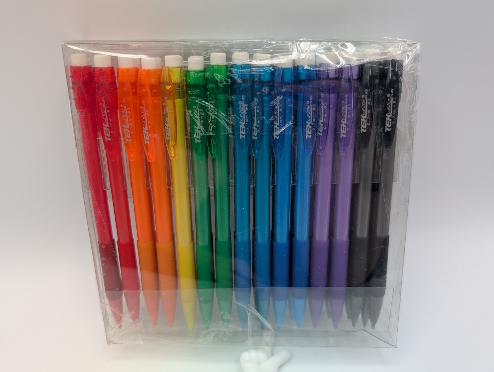 28 Tek Writer Plus Mechanical Pencils w/Eraser Various Colors 0.7mm #2