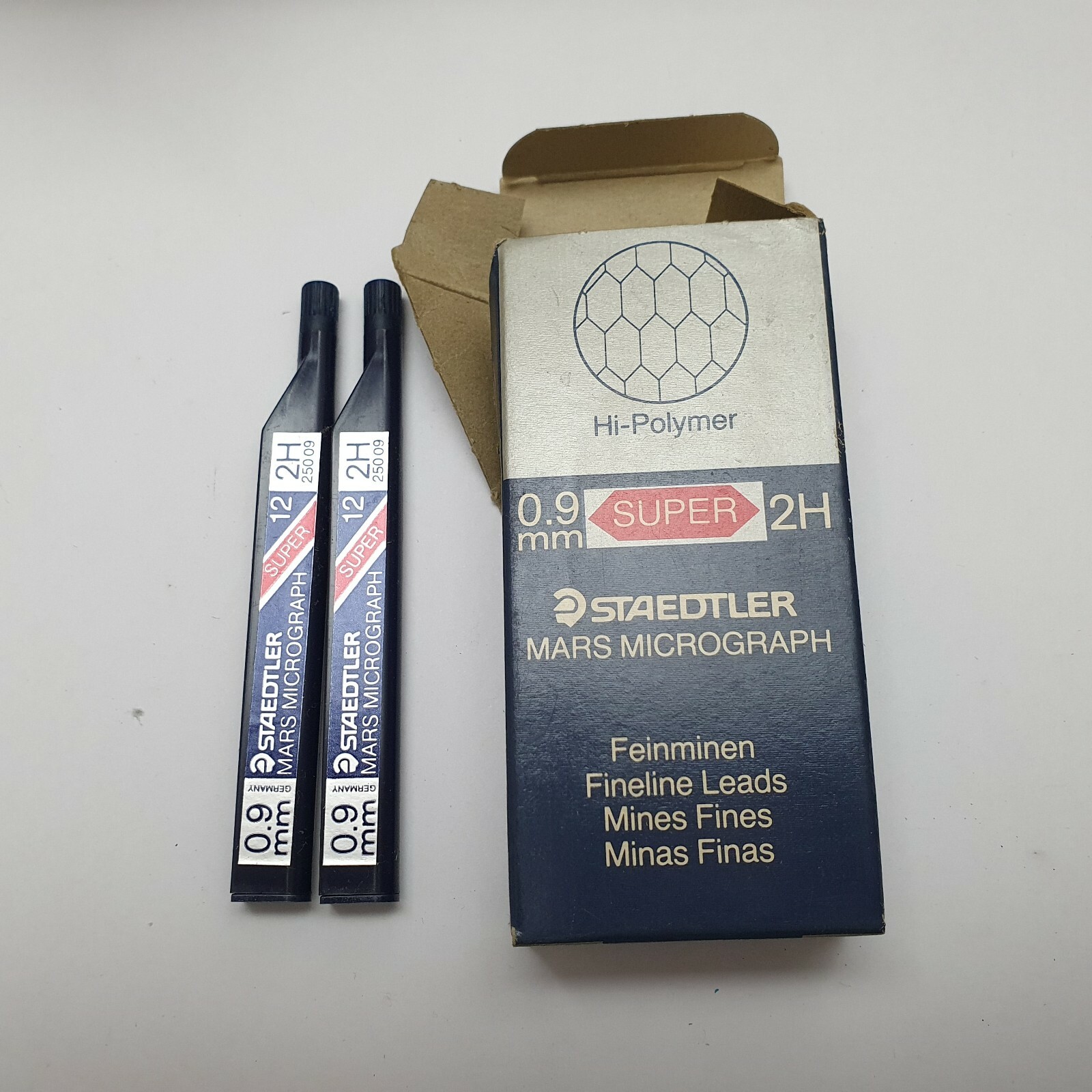 Lot of 144 Leads – Staedtler Mars Micrograph Mines Fines – 0.90 mm 2H – 12 Packs