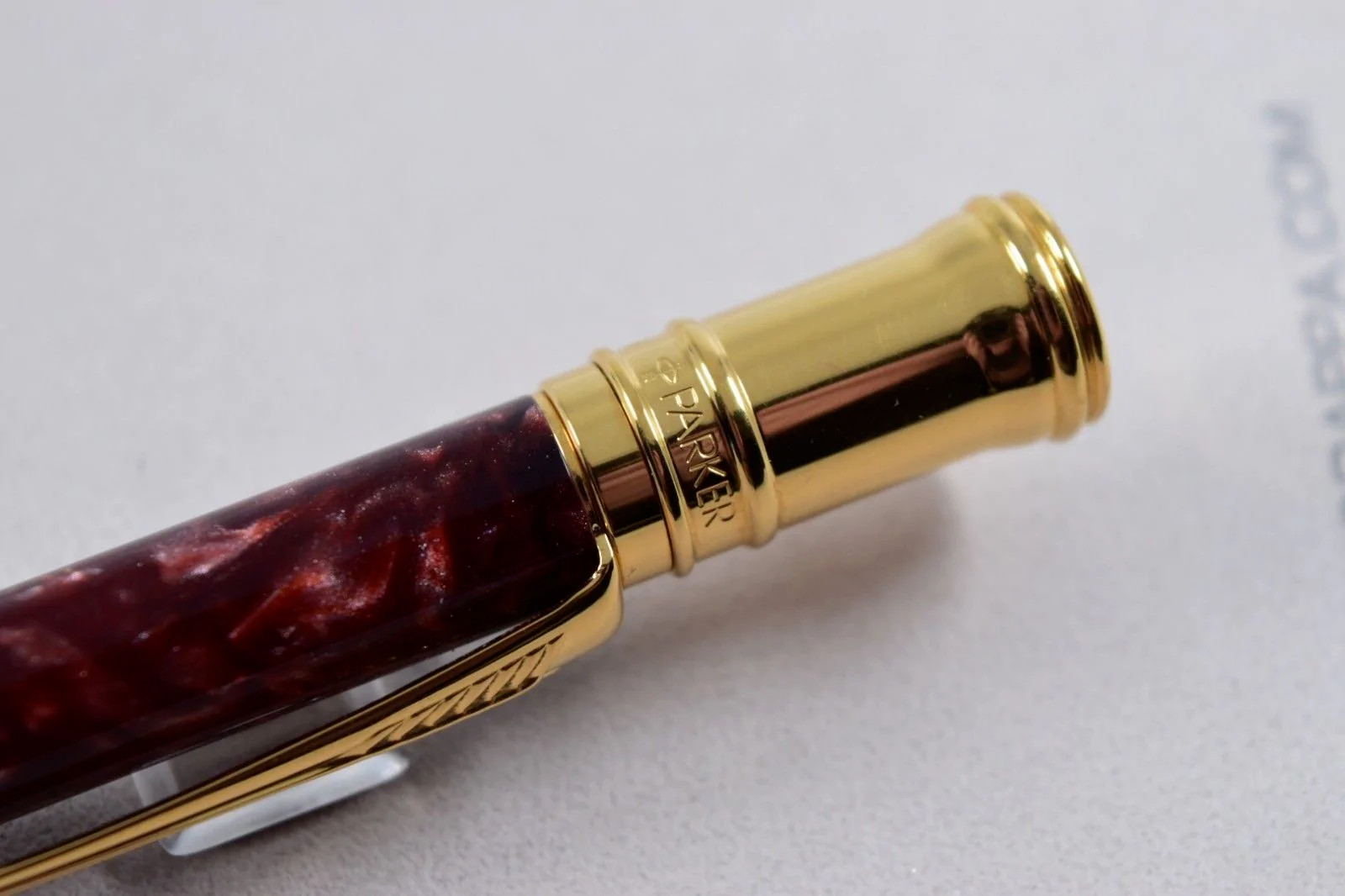 Parker Duofold Pencil Maroon Marble & Gold 0.9mm In Box Made In Uk Mint*