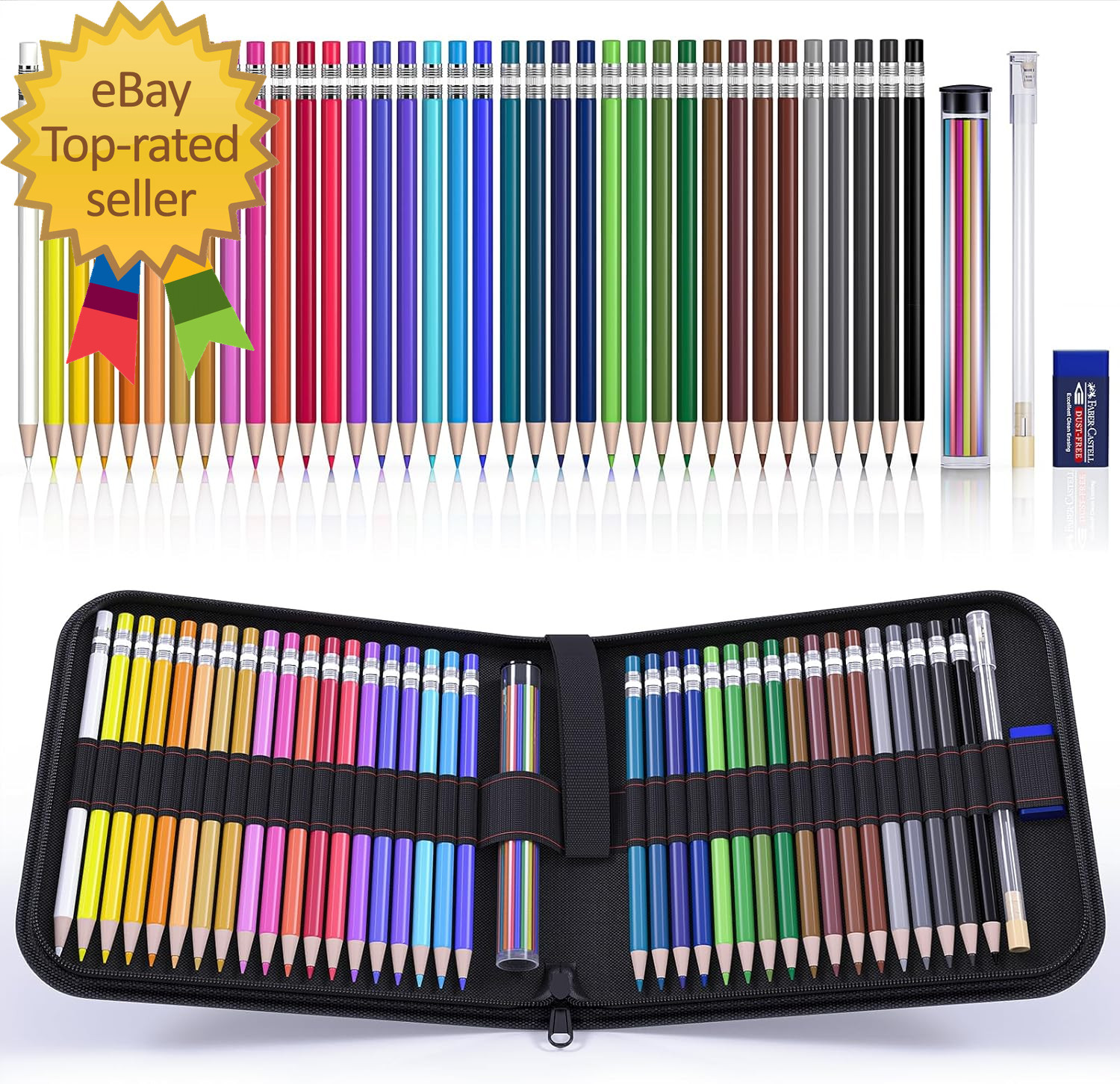 Mechanical Colored Pencils Erasable Mechanical Pencils with Sharpener and Bag