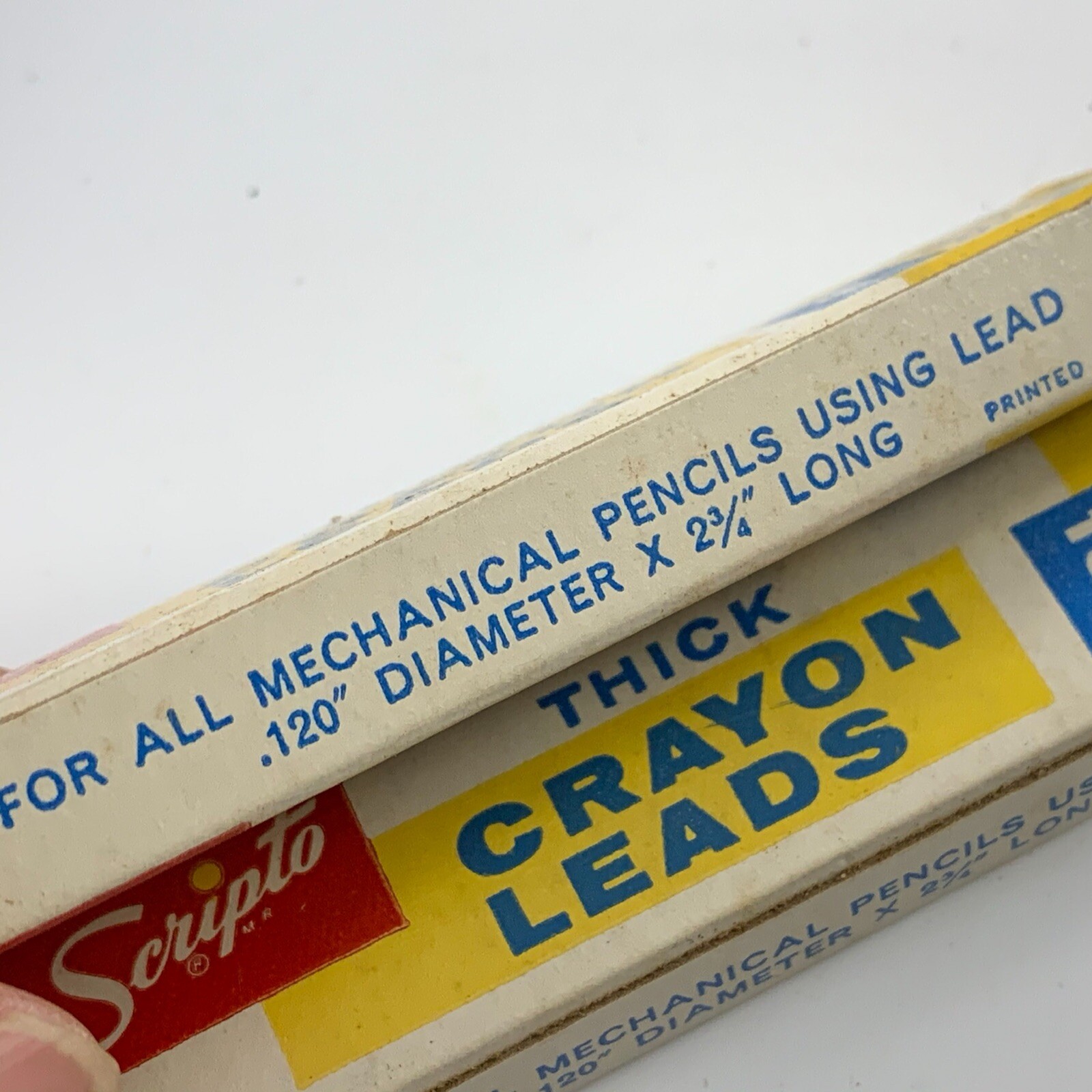 Two Boxes Of Vintage Scripto Thick Crayon Mechanical Pencil Red Leads (8 Leads)