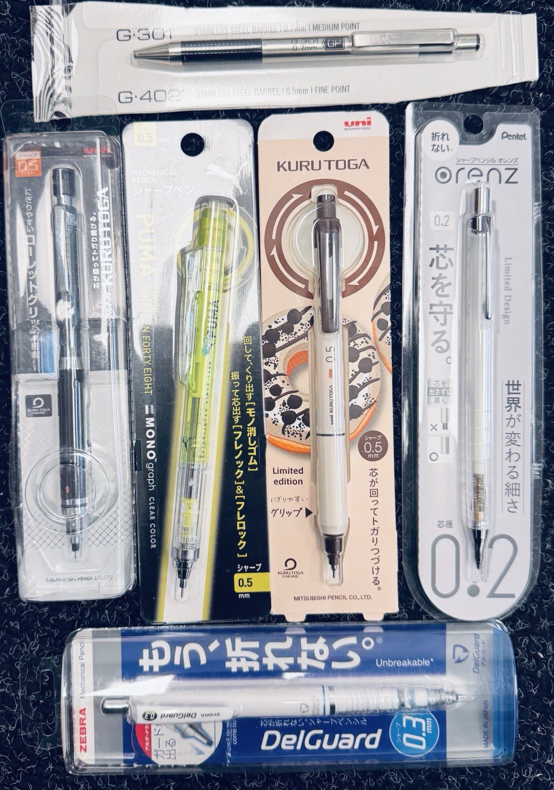 Vintage NOS Unopened Pentel Mitsubishi Zebra Bubble Pack Lot Pencils Pens