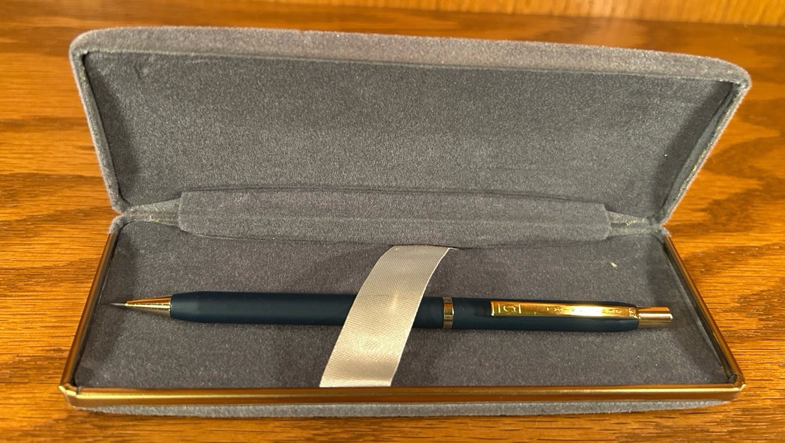 Vintage Centennial Mechanical Pencil Blue & Gold Tone w/ Case & Papers