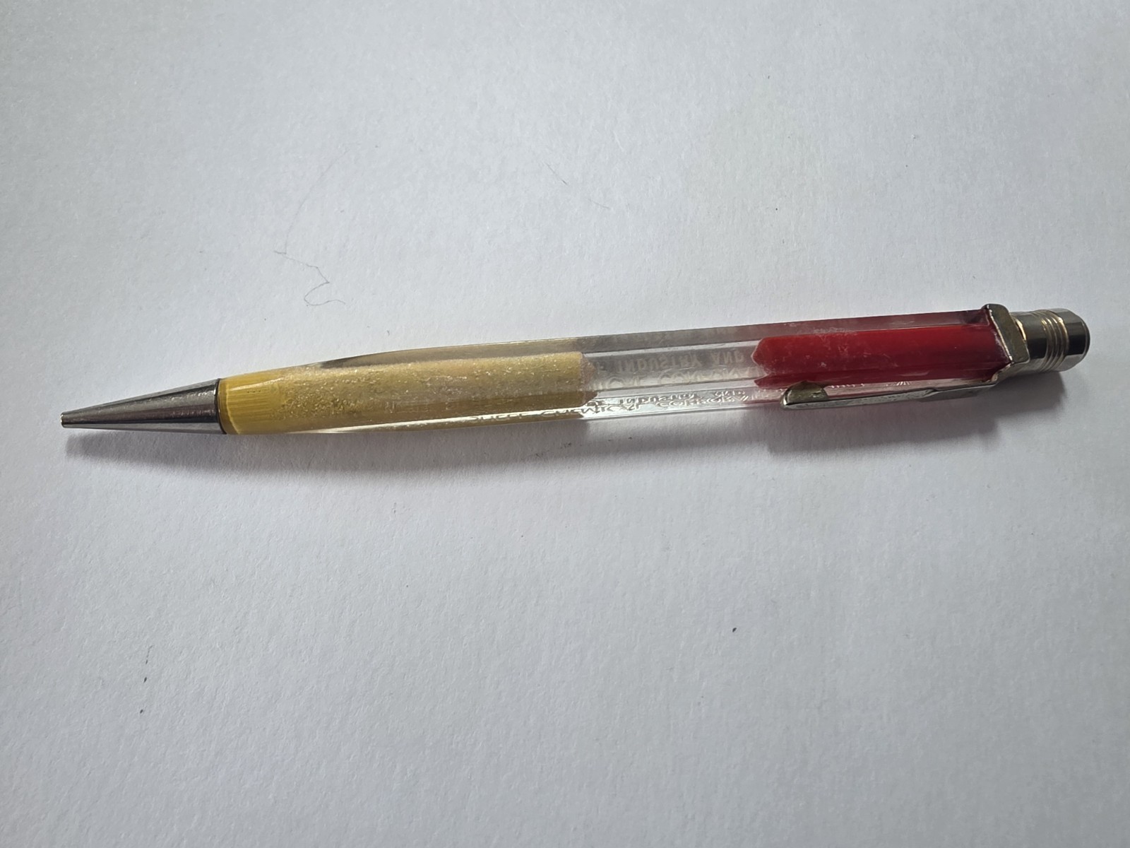 Vintage Lucite Mechanical Pencil Shell Chemical Corporation