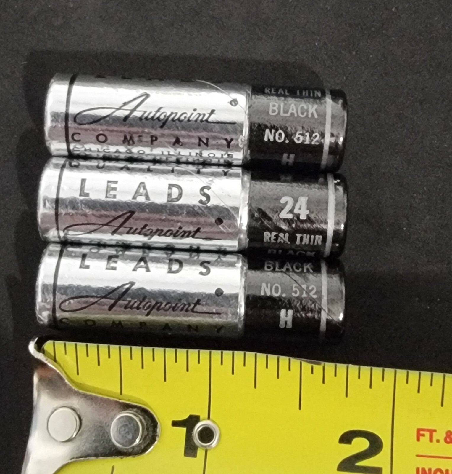 VTG 3 AUTOPOINT PENCIL LEAD BLACK NO. 512 H / HARD /REAL THIN 0.9MM (OR) 0.36″