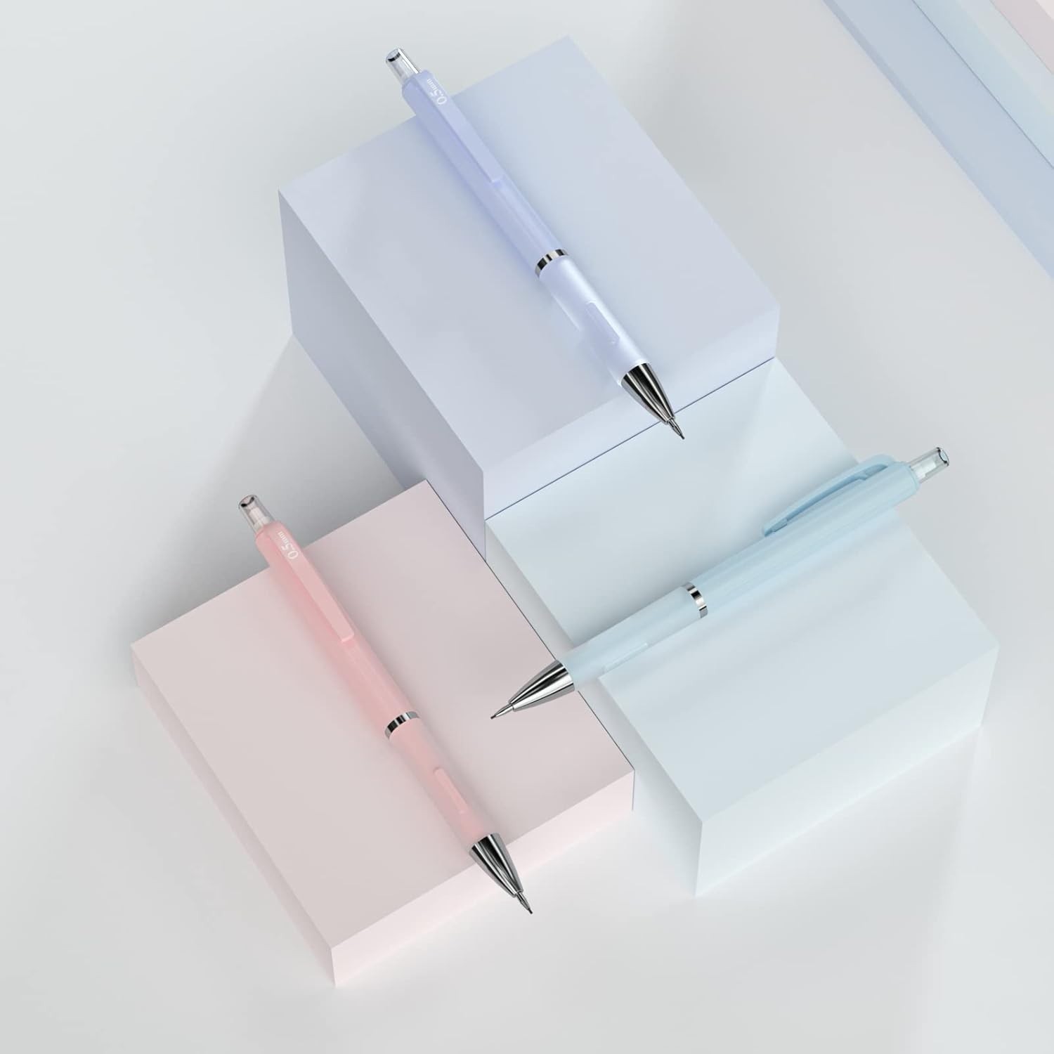 Cute Pastel Mechanical Pencils 0.5mm with Erasers & Storage Case – 22 Count