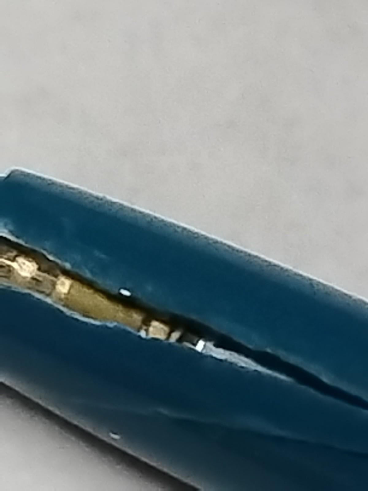 VTG Waterman C/F Mechanical Pencil Teal Blue & Gold Cap FOR PARTS. #M1