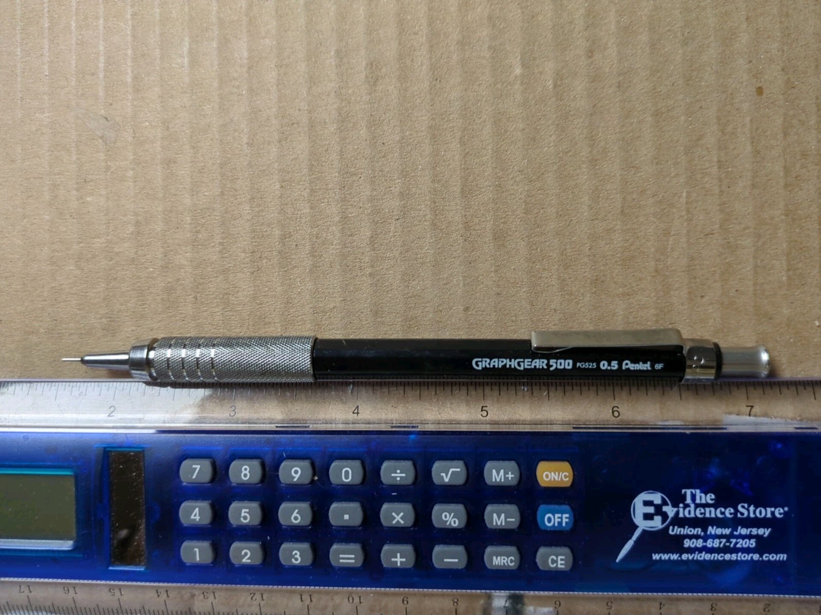 Pentel GraphGear 500 Mechanical Pencil 0.5mm Metallic Grip HB Lead Holder Used
