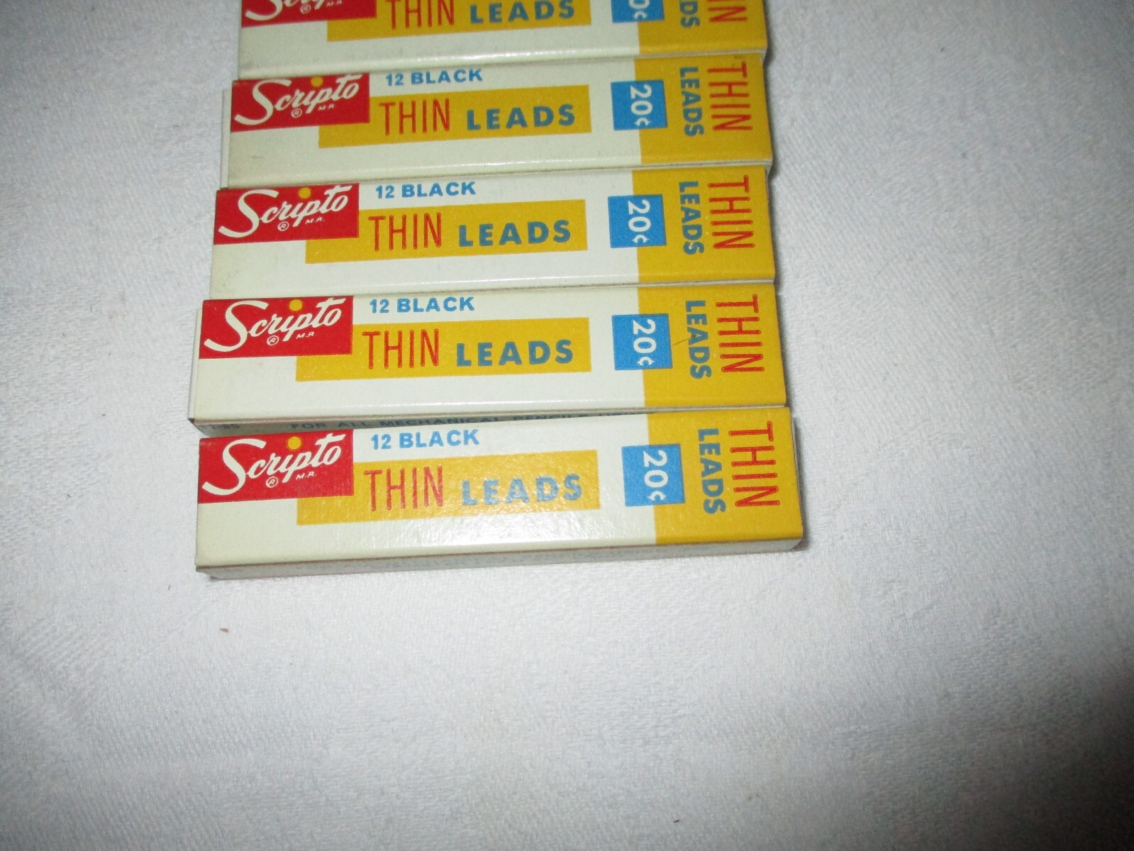 VTG.NOS”SCRIPTO”LOT of(8) pks. BLACK THIN LEADS,MEDIUM SOFT=12 LEADS PER BOX=96