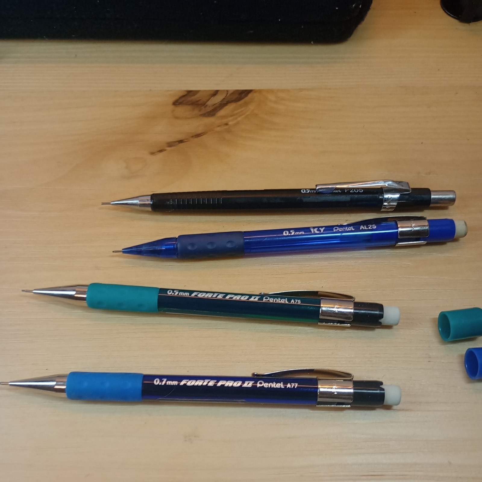Vintage Pentel Japan Mechanical Pencil Set of 4 AL25 P205 A75 A77