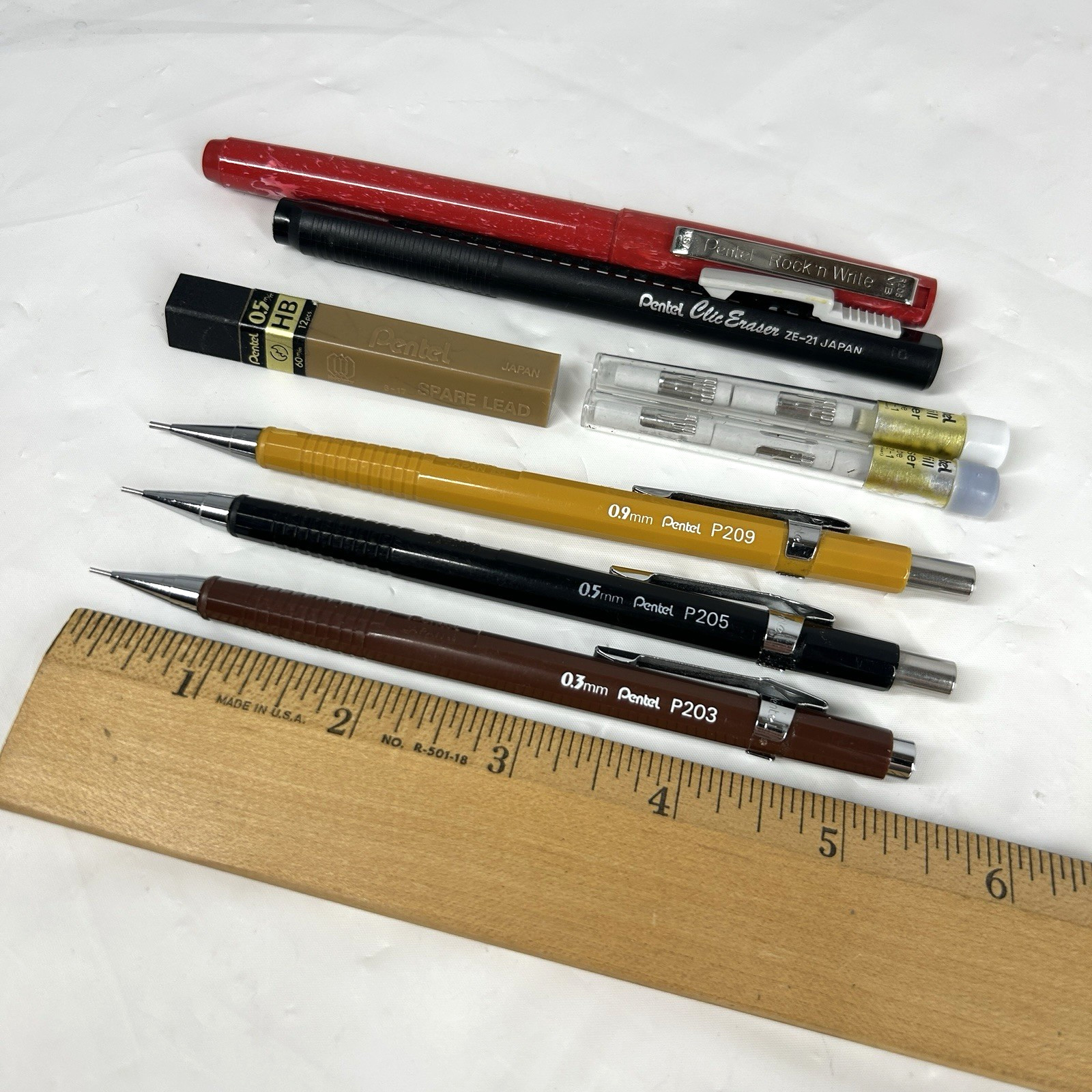 Pentel Mechanical Pencil Lot Drafting Drawing VTG Japan P203 P205 P209 w/Refills