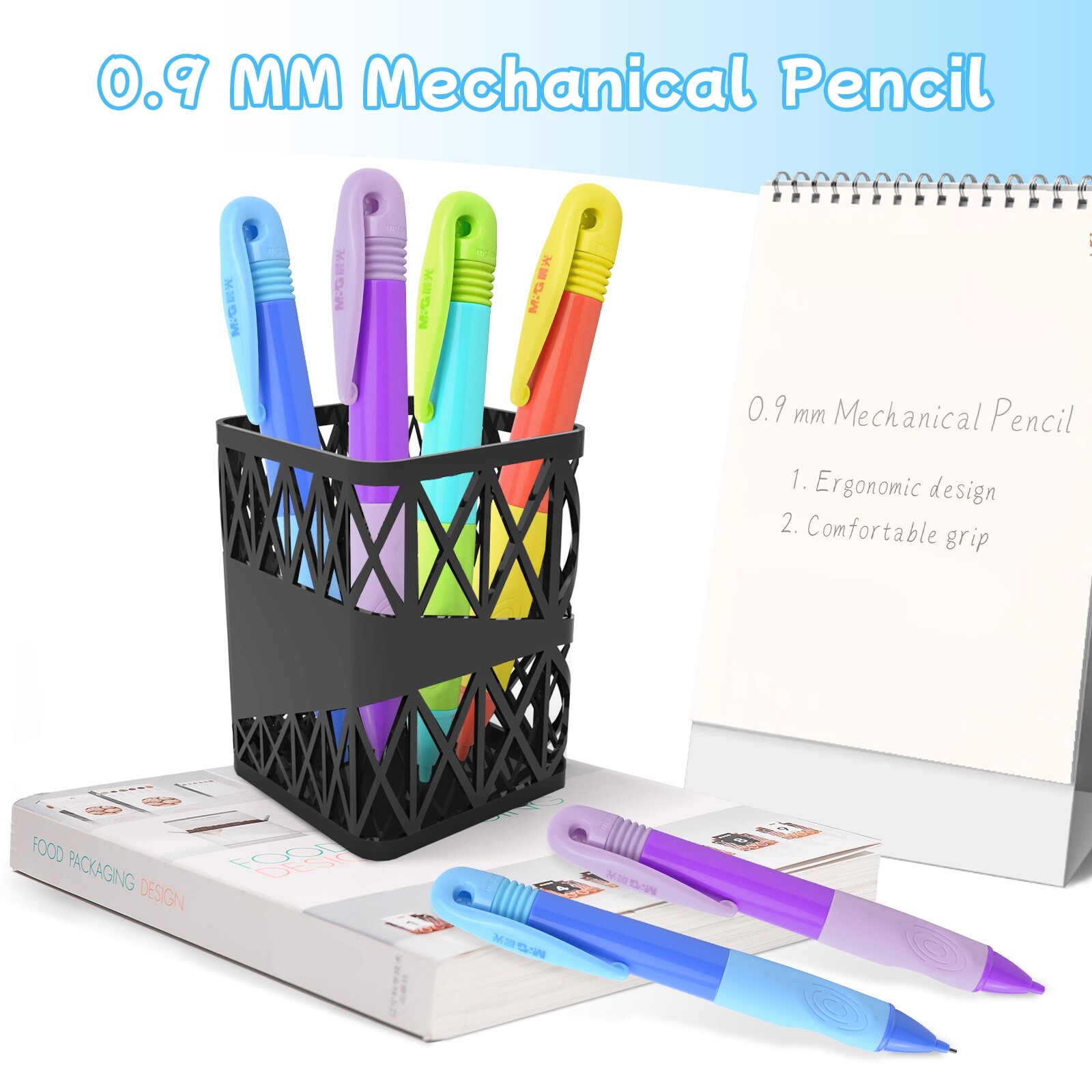 0.9 mm M&G Ergonomic Mechanical Pencil, 4-Count