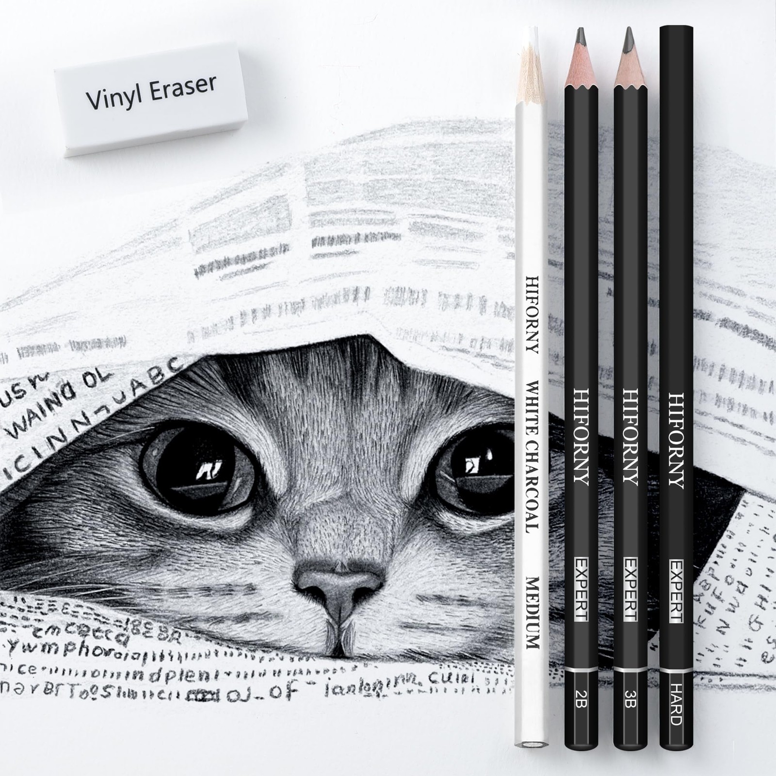 HIFORNY 28 PCS Sketching Drawing Pencil 1 Count (Pack of 28), Black
