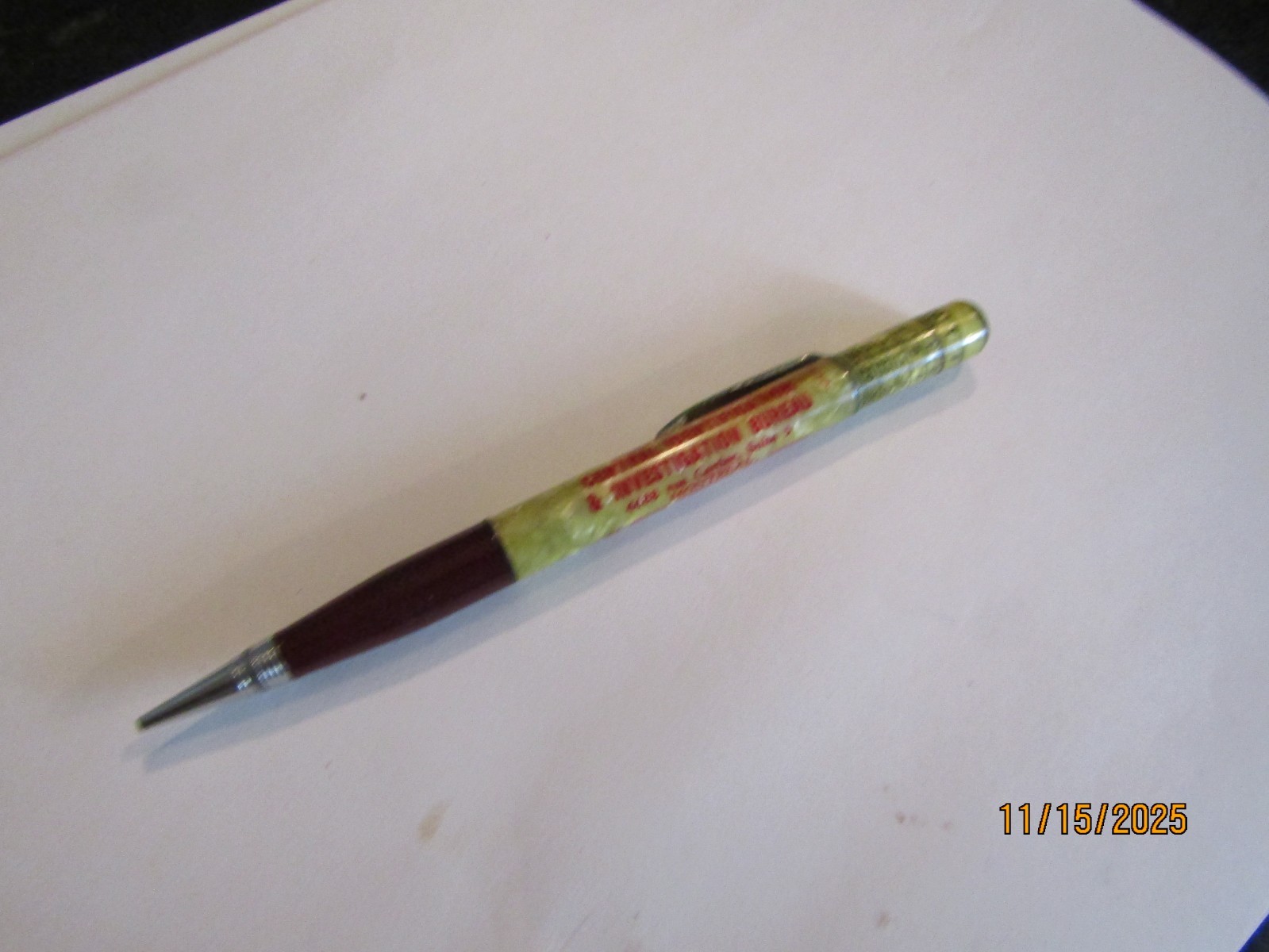 Ritepoint Mechanical Pencil Central Identification Investigation Bureau Montreal