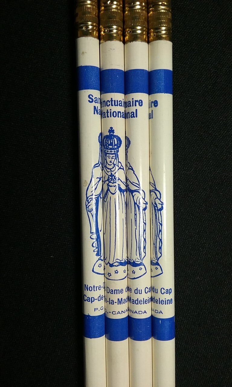 Vintage Quebec Souvenir Pencils Notre Dame Du Cap-de-la Madeleine Set of 4