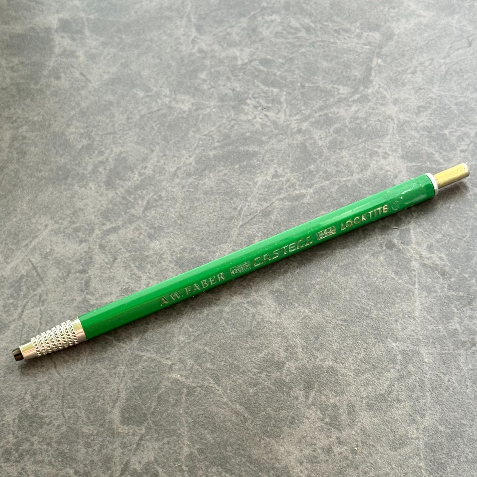 AW Faber Castell Locktite Vintage Green Lead Holder USA, NEW GRAPHITE