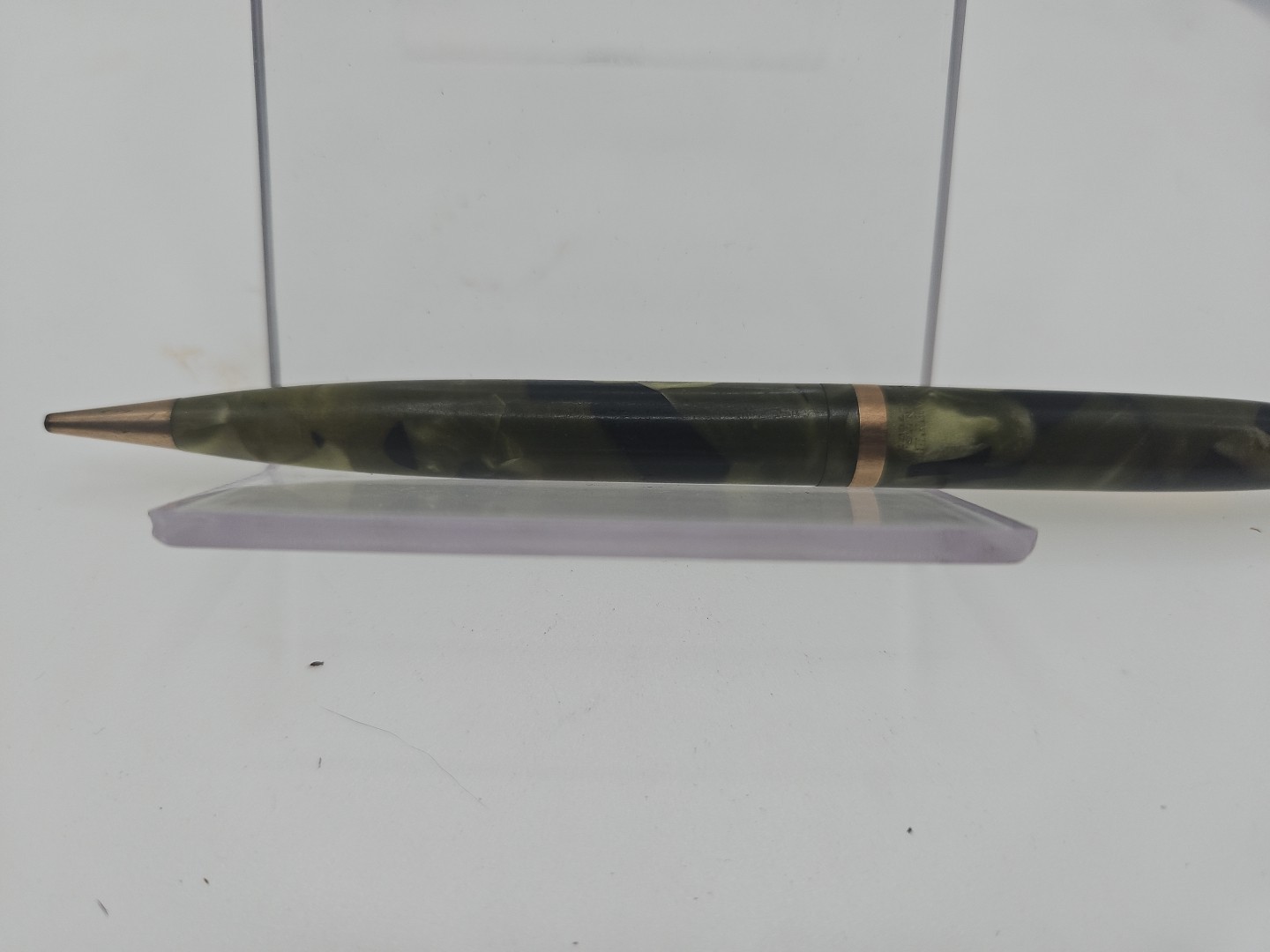 VINTAGE SHEAFFER GREEN Black MARBLE Retractable PENCIL