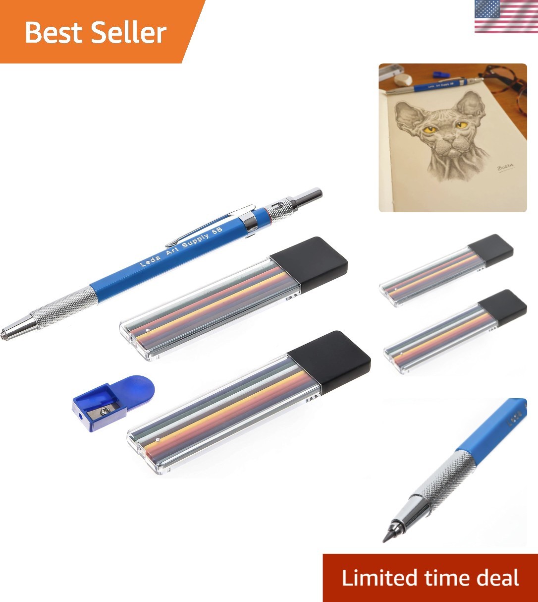 Leda Multi-Lead Mechanical Pencil with Sharpener – Elegance Meets Functionality