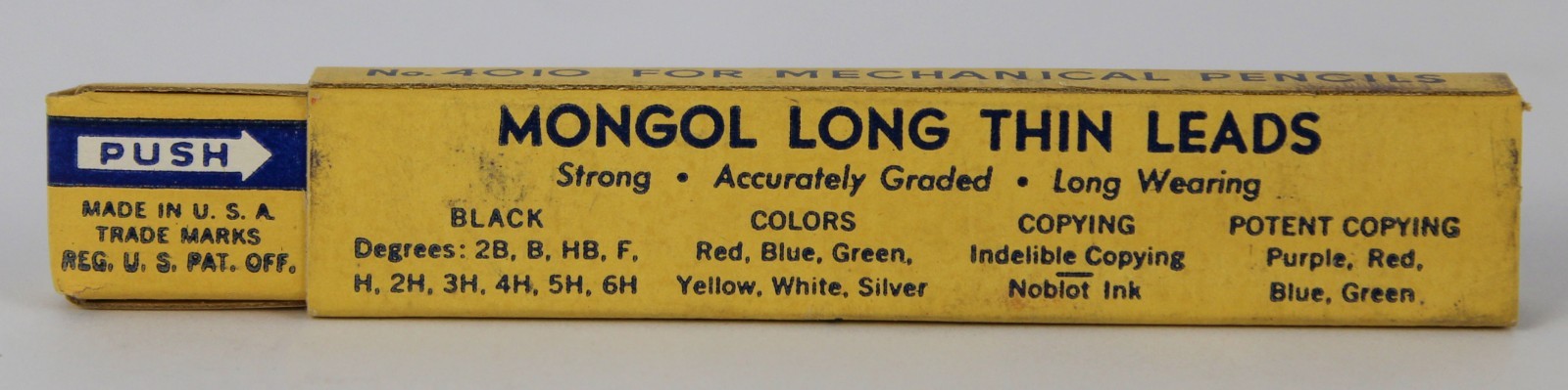Vintage Eberhard Faber Mongol Long Thin Leads No.4010 12 Boxes USA