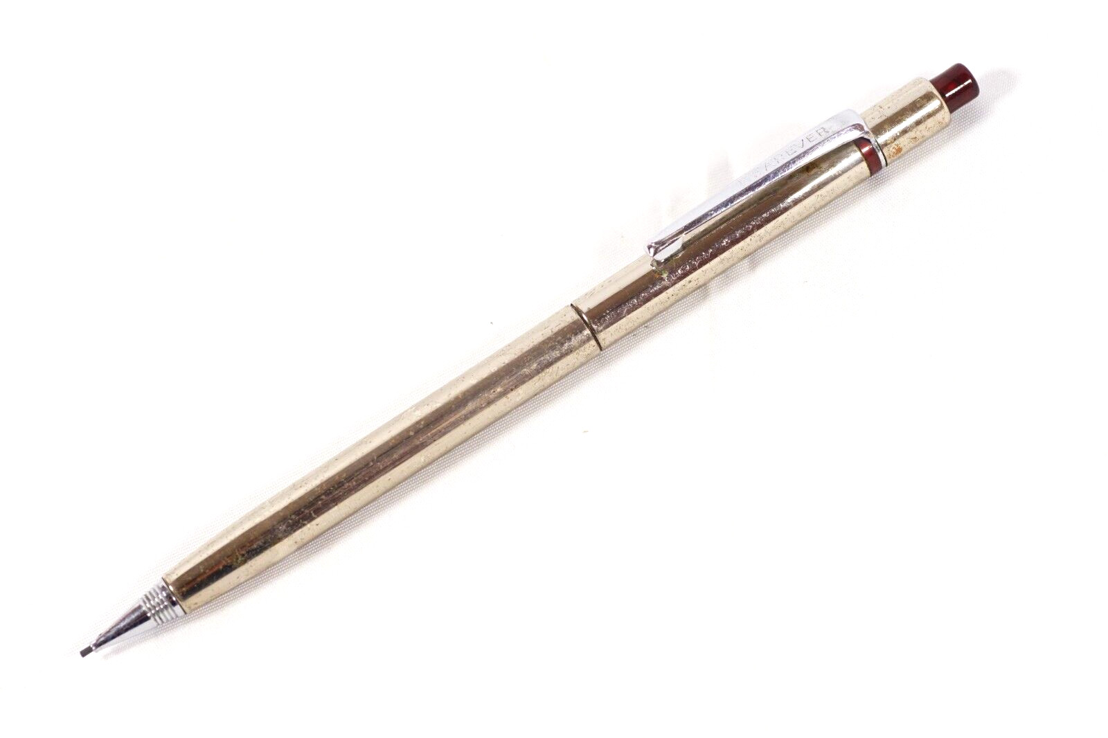 Wearever Mechanical Pencil 1950s All Chrome Maroon Back Piece Functional