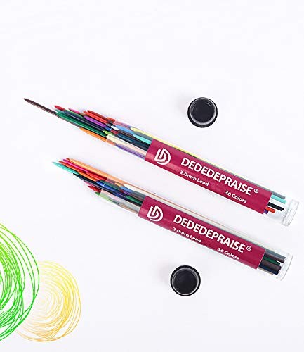 Color Pencil Lead 36 Thick Refills Core Colored Automatic Drawing 2mm Assorted