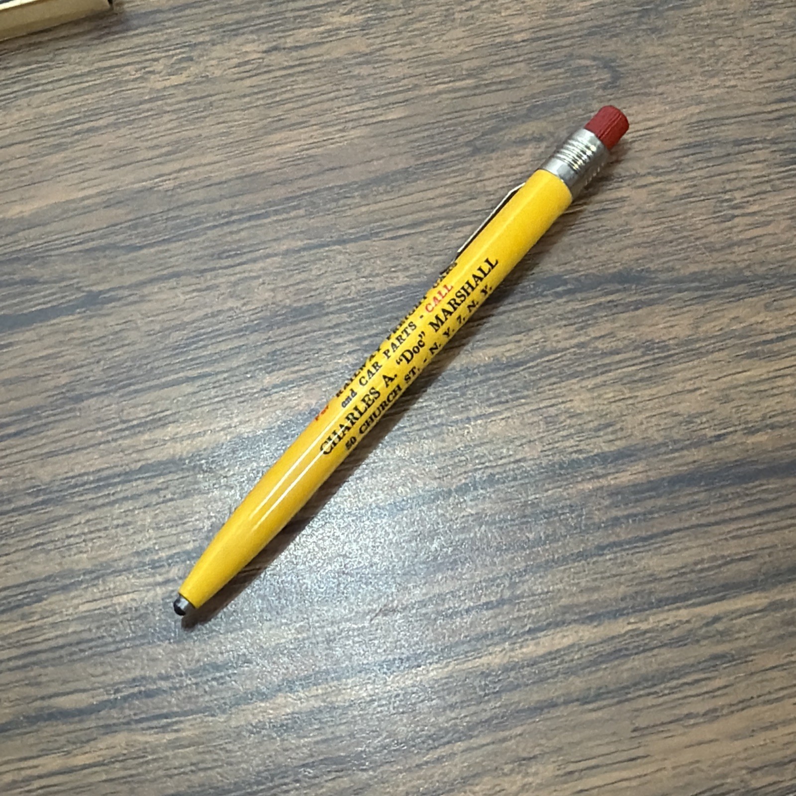 Vintage Scripto USA Mechanical Pencil Thick Leads Railway Cars 50 Church St NY