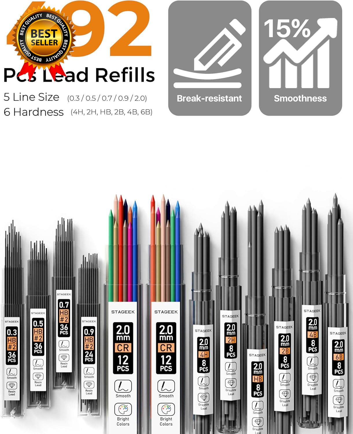 37PCS Art Mechanical Pencil Set Drafting Pencil 5 Sizes Mechanical Drawing