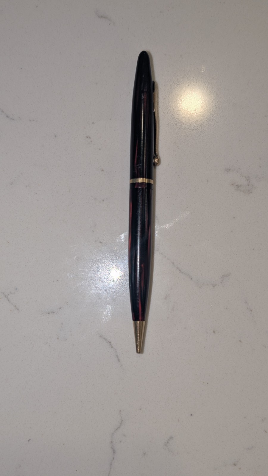 Sheaffer Balance #250 Mechanical Pencil 40s Carmine, Gold Trim Works