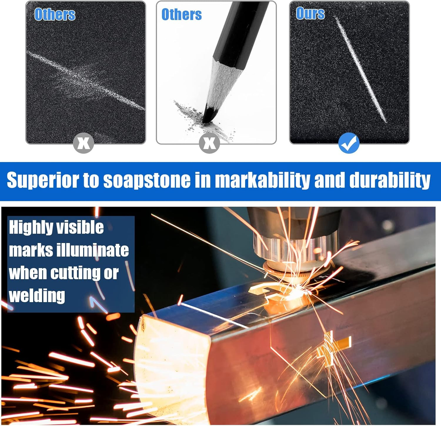 2 Pcs Welders Pencil with 48 PCS round Refills Mechanical Pencils Metal Welding
