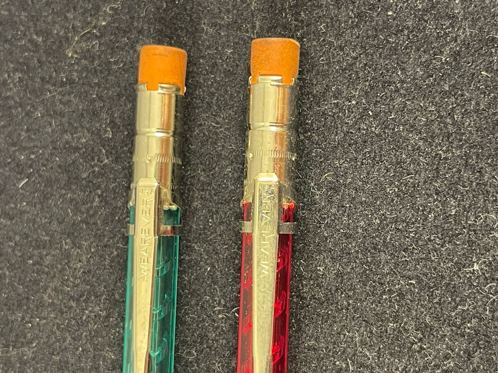 2 Vintage Wearever State of California Mechanical Pencil Red / Green Translucent