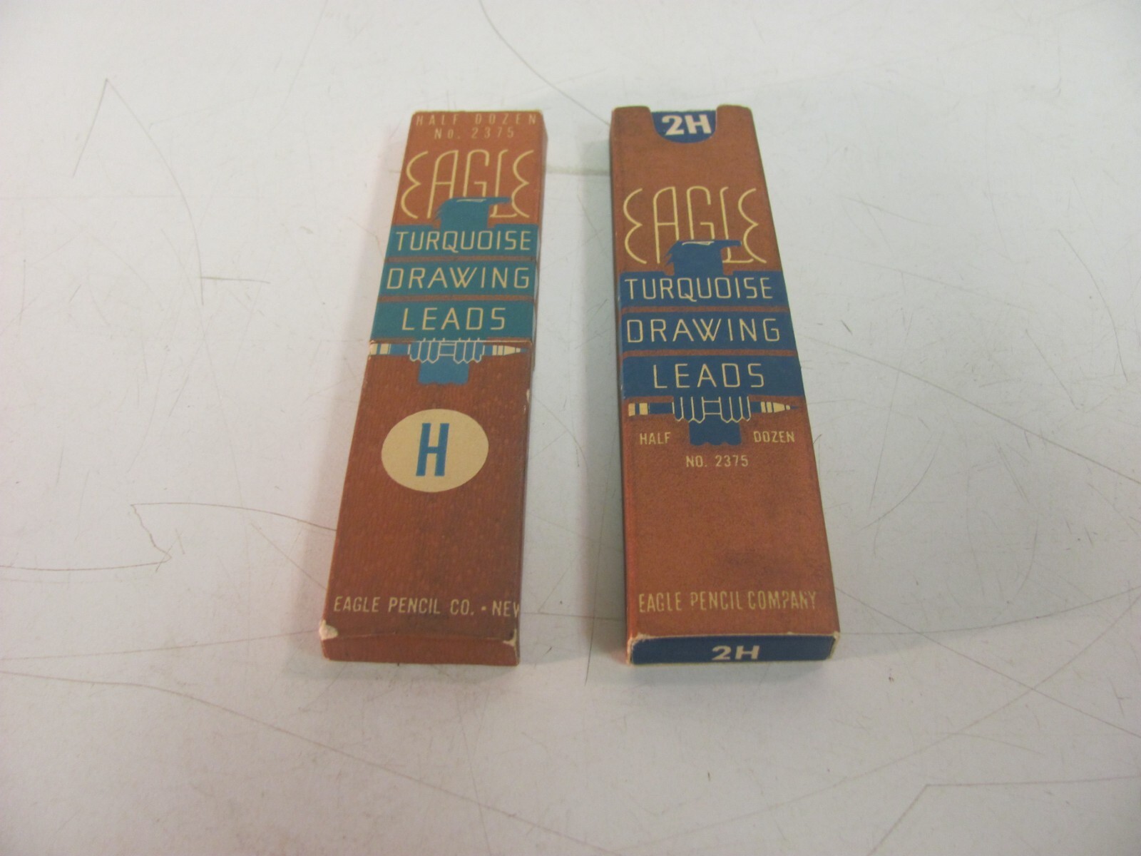 VTG EAGLE Turquoise Drawing Drafting Leads #2375 USA Lot of 2 Wooden boxes