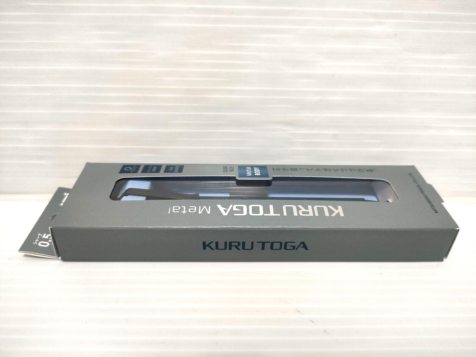 Uni Kuru Toga Metal 0.5mm Mechanical Pencil M5-KH Silent Blue Kurutoga Gift