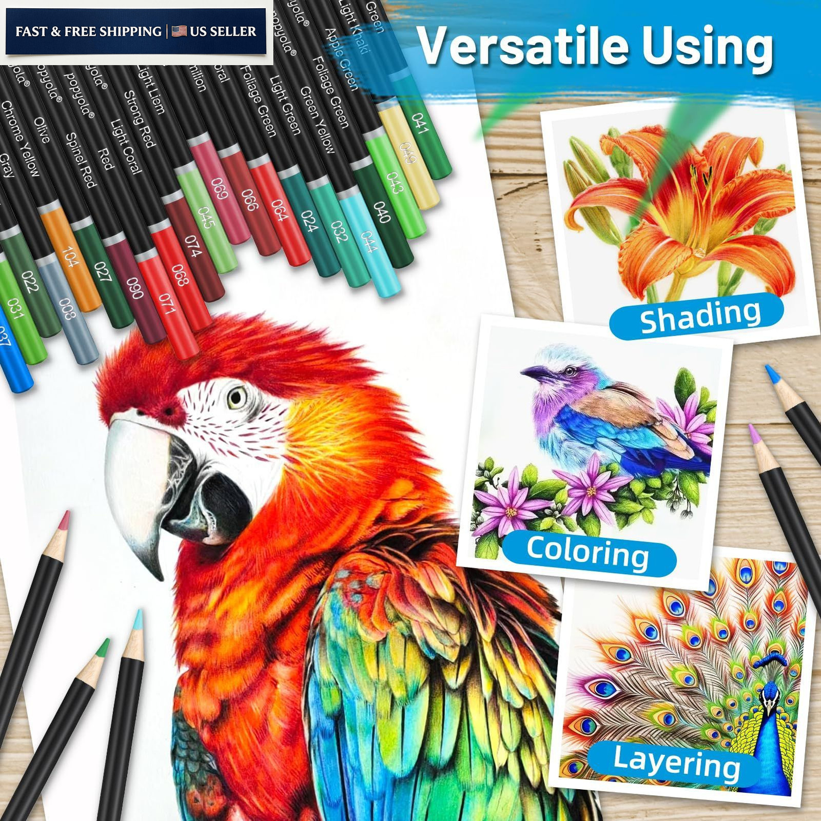 136 PCS Colored Pencils Set for Adult Coloring Books, 120 Black
