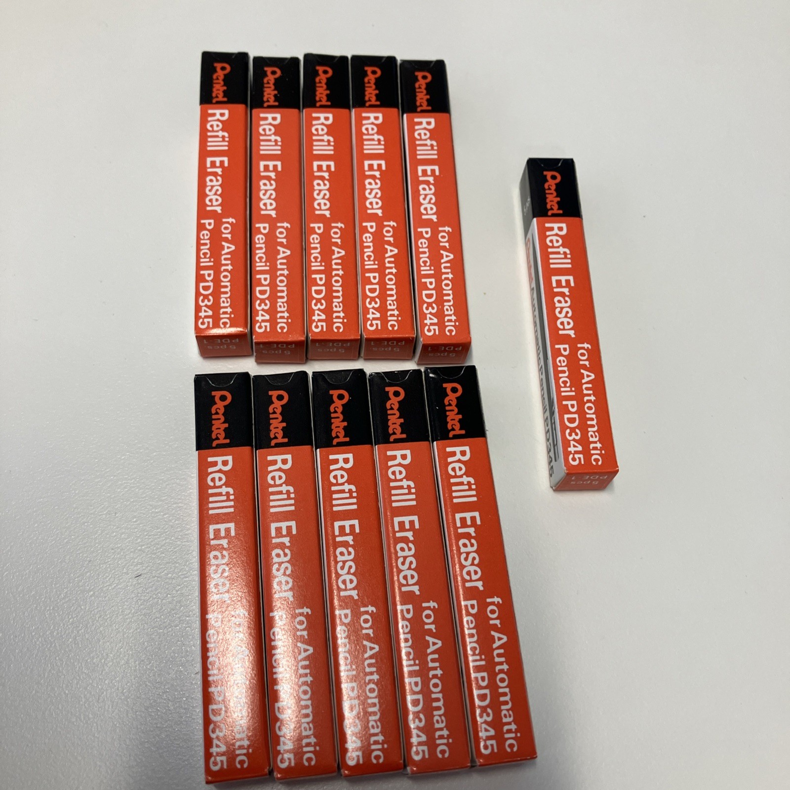 Pentel Refill Eraser For Automatic Pencil PD345 Vintage, 55 Erasers Total