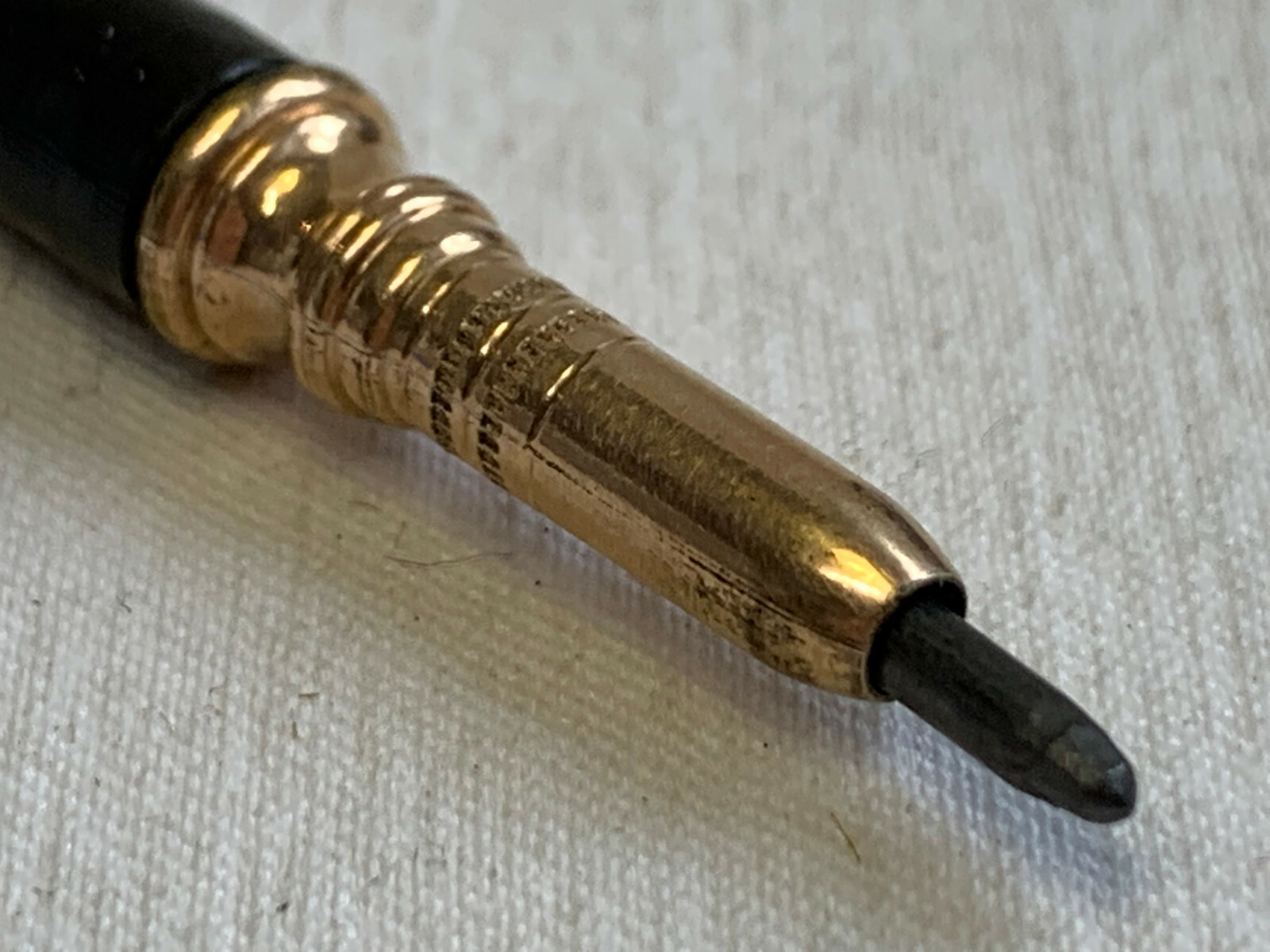 Vtg Mechanical Pencil Gold Filled Embossed Design Leather Wrapped
