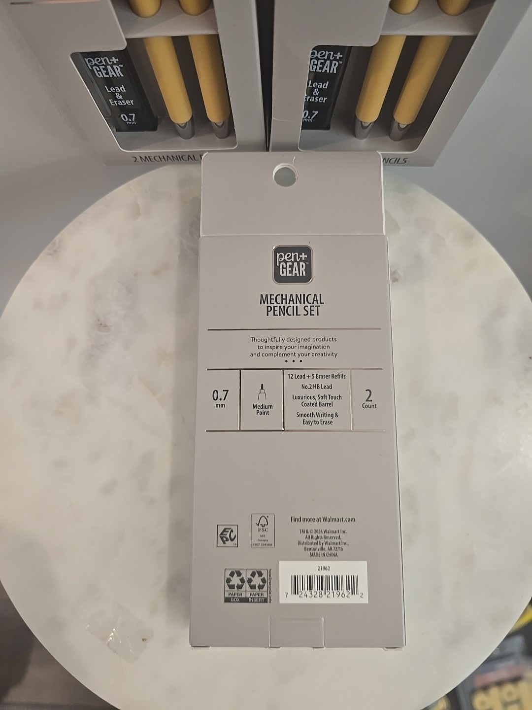 Pack Of 3 Set Of 2 Mechanical Pencils 0.7m With Extra Led Medium Point New