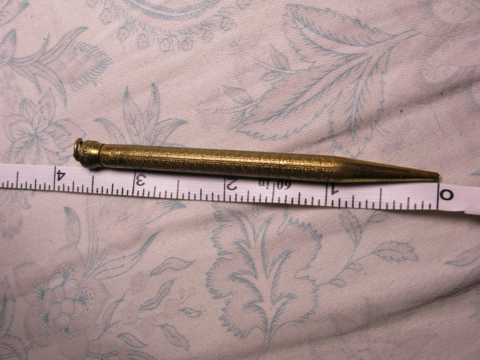 Unbranded art deco Metal Vintage Mechanical Pencil Made in USA Brass color
