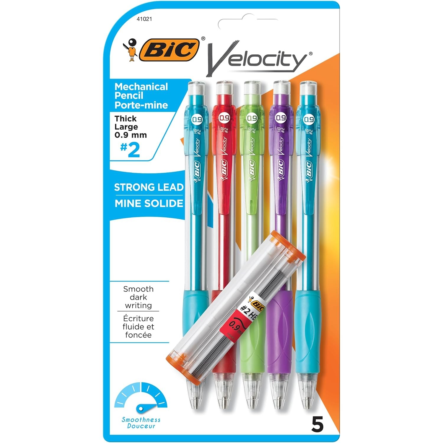 BIC Velocity Mechanical Pencils, Colorful Barrels, Medium Point, 5-Count | 0.7mm