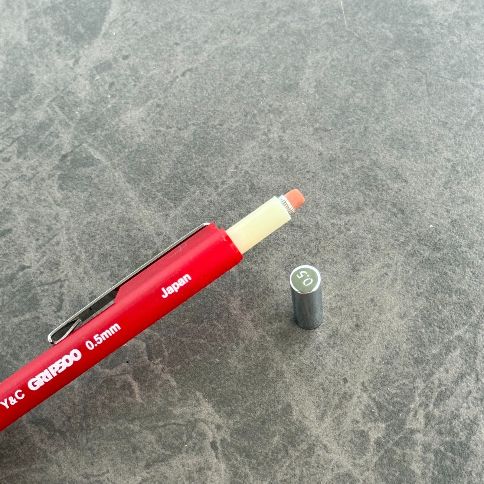 Y&C Grip 500 Retractable Double Knock Mechanical Pencil 0.5mm Japan Red