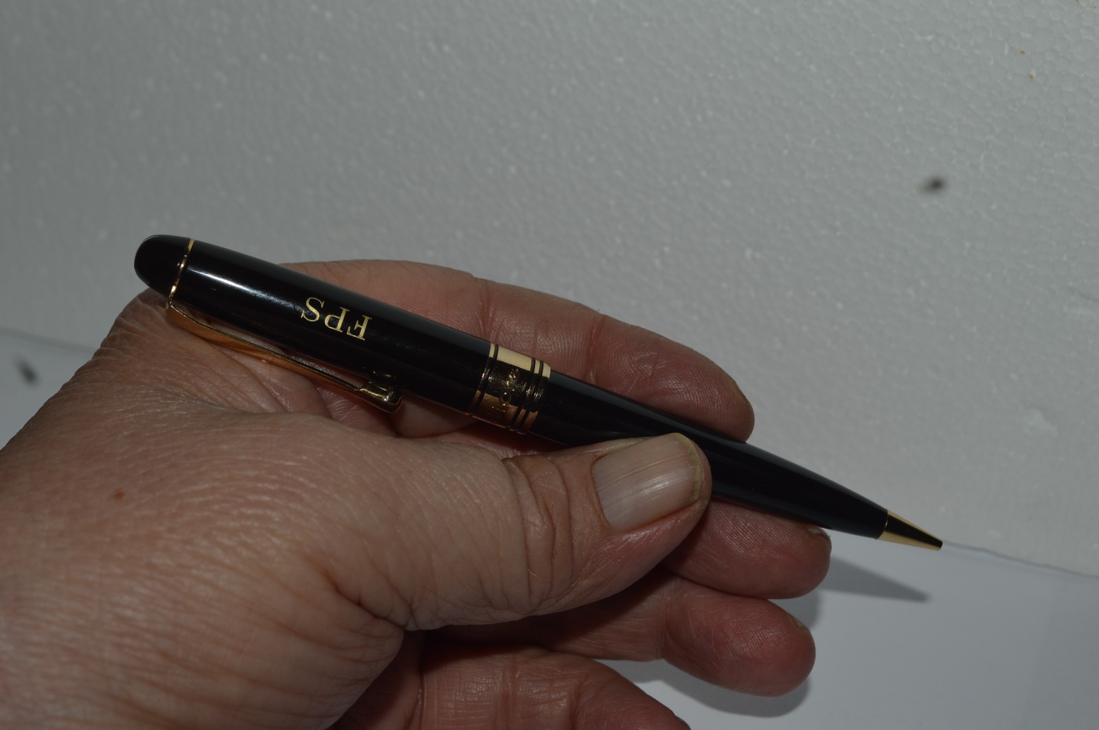 MONTEFIORE Mechanical Pencil Black Lacquer Finish FPS Engraved Excellent Condit