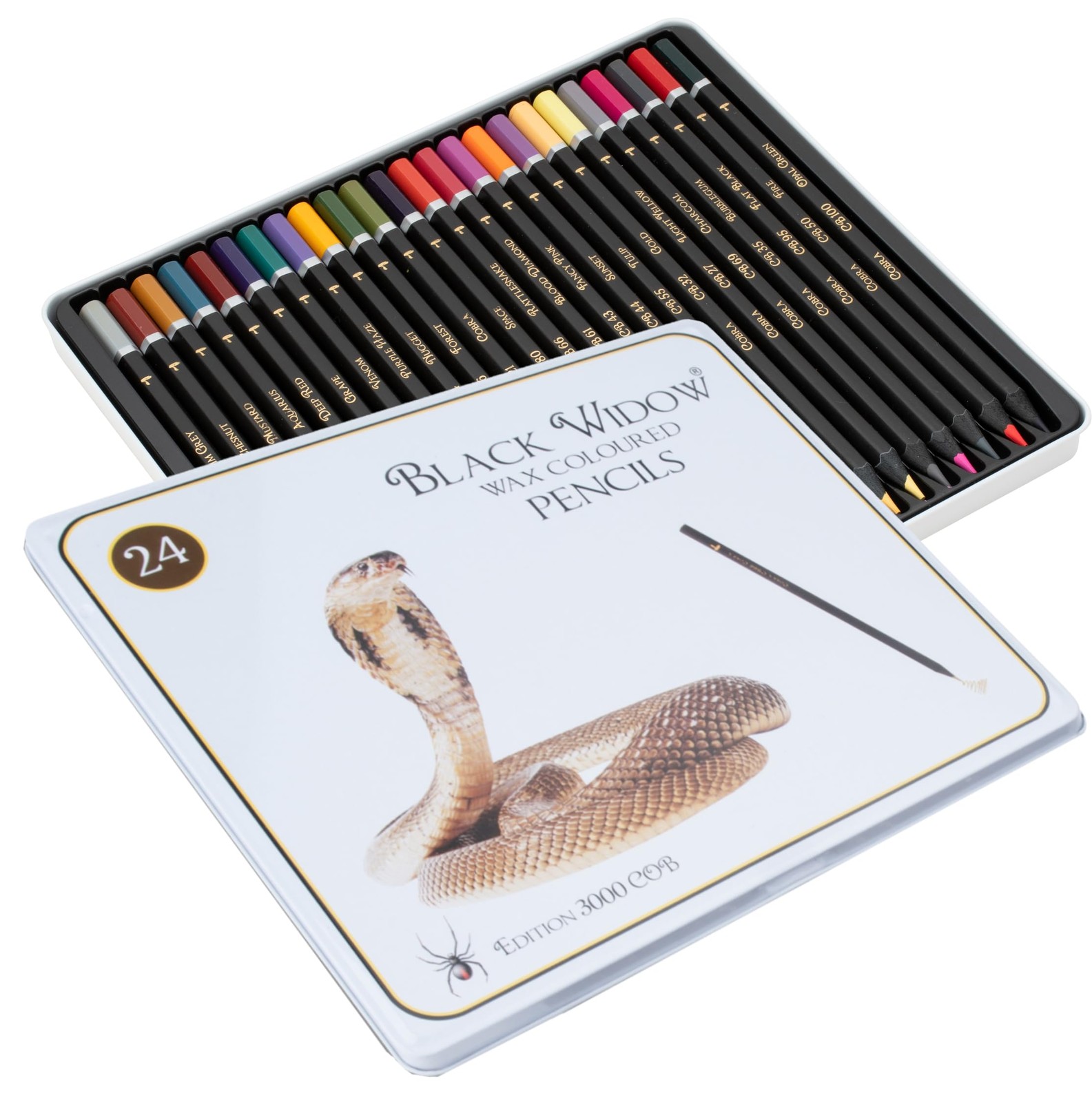 Black Widow Coloring Pencils for Adults – 24 1 Count (Pack of 24), Multicolor